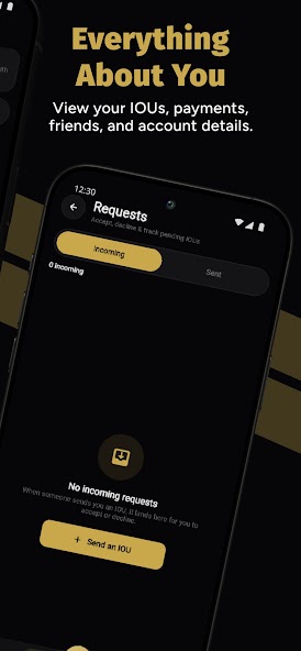 Requests screen — accept or decline incoming IOUs
